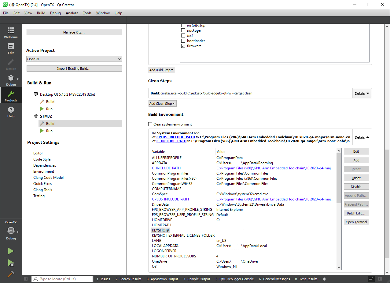 Qt Creator Build Environment