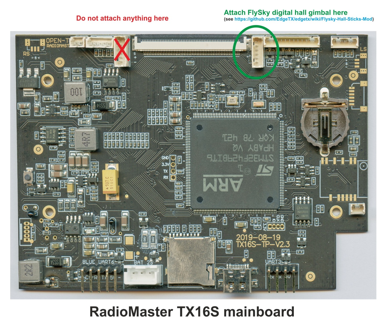 TX16S FlySky gimbal connection